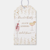 Bubbly Cocktails Gold Glitter Bridal Brunch Cadeaulabel (Voorkant)