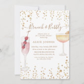 Bubbly Cocktails Gold Glitter Bridal Brunch Kaart (Voorkant)