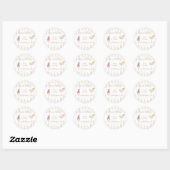 Bubbly Cocktails Gold Glitter Bridal Brunch Ronde Sticker (Vel)