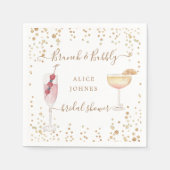 Bubbly Cocktails Gold Glitter Bridal Brunch Servet (Voorkant)