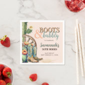 Bubbly Cowgirl Cactus Rodeo Verjaardag Servet (Insitu)