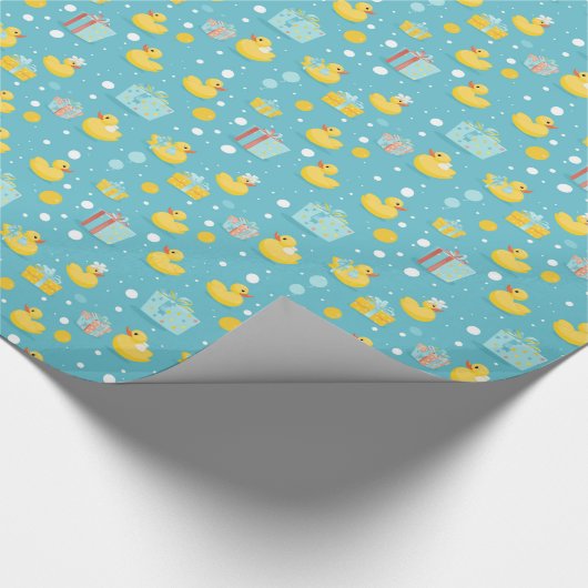 Bubbly Duck Baby shower inpakpapier (Hoek)