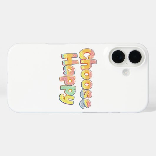 Bubbly Font "Choose Happy" Quote Case-Mate iPhone Case (Achterkant (horizontaal))