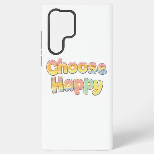 Bubbly Font "Choose Happy" Quote Samsung Galaxy Hoesje (Achterkant)