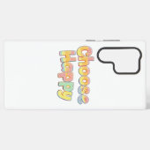 Bubbly Font "Choose Happy" Quote Samsung Galaxy Hoesje (Achterkant horizontaal)