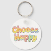 Bubbly Font "Choose Happy" Quote Sleutelhanger (Achterkant)