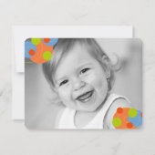 Bubbly Kleurrijke Stippen Kind Foto Meisje Verjaar Kaart (Achterkant)