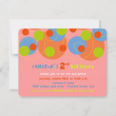 Bubbly Kleurrijke Stippen Kind Foto Meisje Verjaar Kaart (Voorkant)