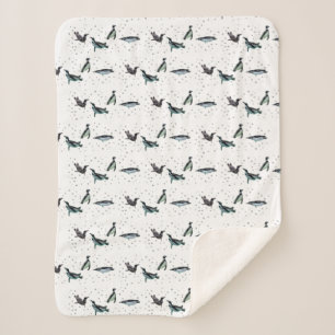Bubbly Penguins Sherpa Blanket (kies kleur) Deken