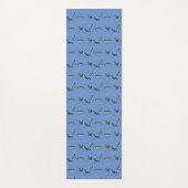 Bubbly Pinguïns Yoga Mat (Blauw & Grijs) (Voorkant)