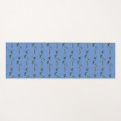 Bubbly Pinguïns Yoga Mat (Blauw & Grijs) (Voorkant (horizontaal))