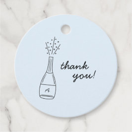 Bubbly Popping Champagne Bottle Bridal Shower Bedankjes Labels