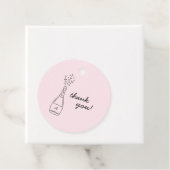 Bubbly Popping Champagne Bottle Bridal Shower Bedankjes Labels (In situ)
