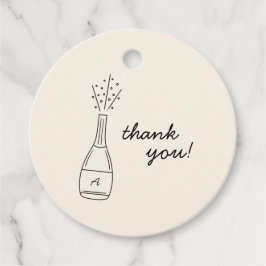 Bubbly Popping Champagne Bottle Bridal Shower Bedankjes Labels