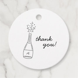 Bubbly Popping Champagne Bottle Bridal Shower Bedankjes Labels