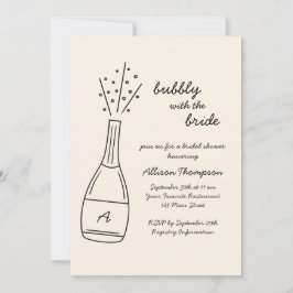 Bubbly Popping Champagne Bottle Bridal Shower Kaart
