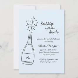 Bubbly Popping Champagne Bottle Bridal Shower Kaart