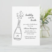 Bubbly Popping Champagne Bottle Bridal Shower Kaart (Staand voorkant)