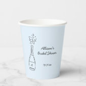 Bubbly Popping Champagne Bottle Bridal Shower Papieren Bekers (Voorkant)