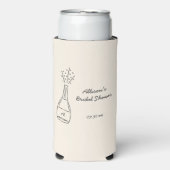 Bubbly Popping Champagne Bottle Bridal Shower Seltzer Blikjeskoeler (Seltzer Voorkant)