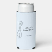 Bubbly Popping Champagne Bottle Bridal Shower Seltzer Blikjeskoeler (Seltzer Voorkant)