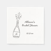 Bubbly Popping Champagne Bottle Bridal Shower Servet (Voorkant)