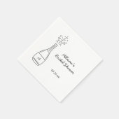 Bubbly Popping Champagne Bottle Bridal Shower Servet (Hoek)