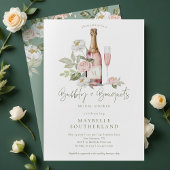 Bubbly Prosecco Waterverf Boeket Vrijgezellenfeest Kaart