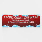 Bubbly Red Car Wash Business aanpassen Spandoek (Horizontaal)