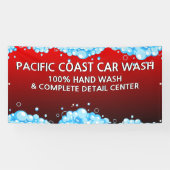 Bubbly Red Car Wash Business aanpassen Spandoek (Horizontaal)