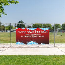 Bubbly Red Car Wash Business aanpassen Spandoek