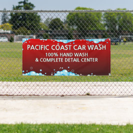 Bubbly Red Car Wash Business aanpassen Spandoek