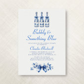 Bubbly Something Blue Chinoiserie Vrijgezellenfees Kaart