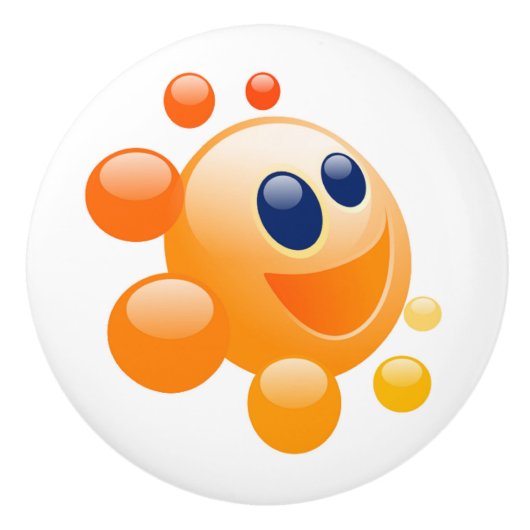 BUBBLY SUN KERAMISCHE KNOP (Voorkant)