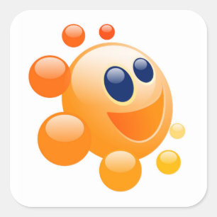 BUBBLY SUN VIERKANTE STICKER