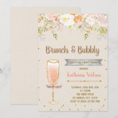 Bubbly vrijgezellenfeest feestuitnodiging kaart (Voorkant / Achterkant)