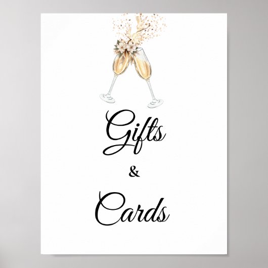 Bubbly wijnglazen Vrijgezellenfeest cadeau & Kaart Poster (Voorkant)