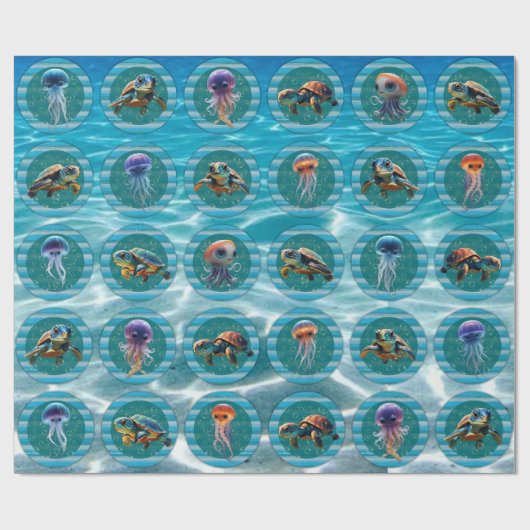 Bubbly Zeeen 5 inpakpapier rollen (Vlak)