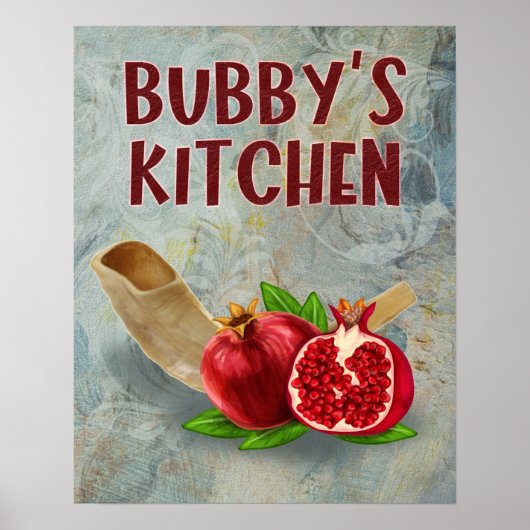 Bubby's Kitchen Jewish Grandmoeder Art Print (Voorkant)
