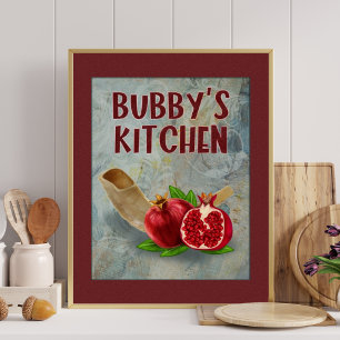 Bubby's Kitchen Jewish Grandmoeder Art Print