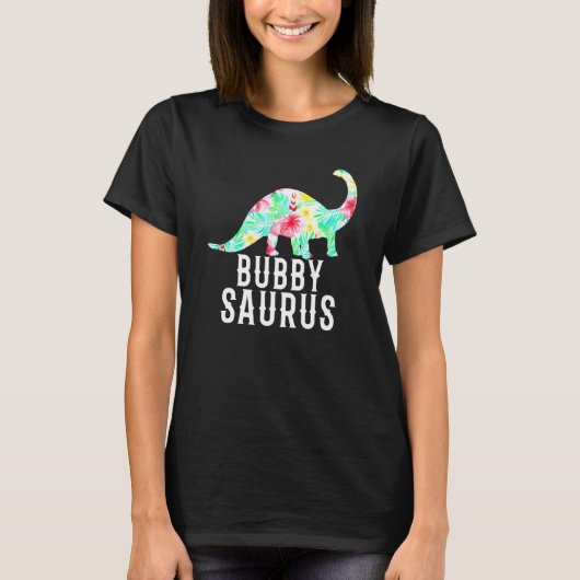 Bubbysaurus joodse kleinma Floral Dinosaur T-shirt (Voorkant)