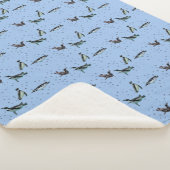 Bubel pinguïns Sherpa Blanket (lichtblauw) Deken (3/4)