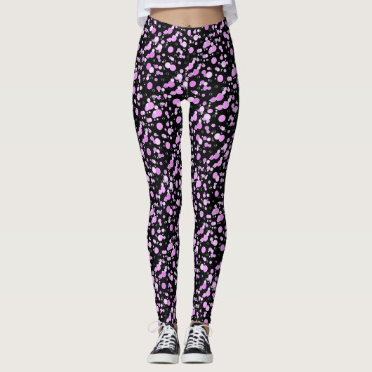 Bubelpatroon C02 roze zwarte BG Leggings (Voorkant)