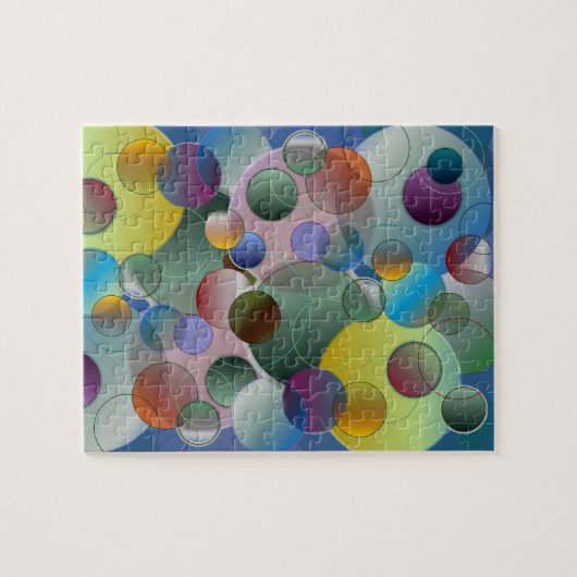 Bubels cirkels Wereldbollen Multicolkleurig Legpuzzel (Horizontaal)