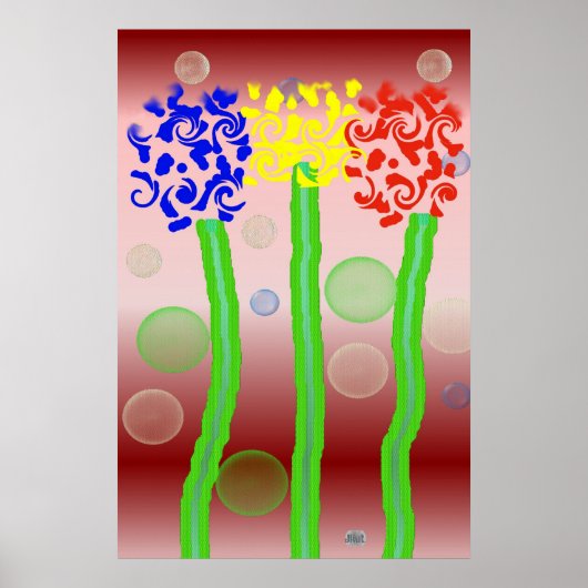 Bubels en bloemen poster (Voorkant)