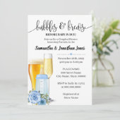 Bubels en brouwerijen vóór baby blauwe baby shower kaart (Staand voorkant)