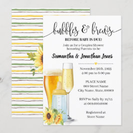 Bubels en brouwerijen vóór baby gele baby shower kaart
