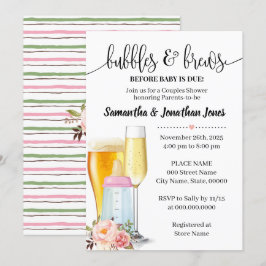Bubels en brouwerijen vóór baby te roze baby showe kaart