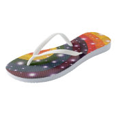 Bubels en parels regenboogdraden omdraaien teenslippers (Schuin)