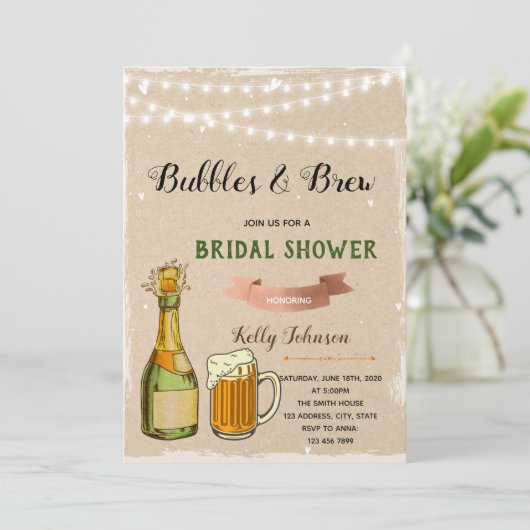 Bubels en uitnodiging voor het douchethema (Staand voorkant)